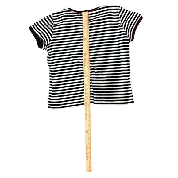 Y2K Liz Claiborne Flag Stripe Baby Tee Women’s L 4th of July Retro Vibes USA - Picture 7 of 8